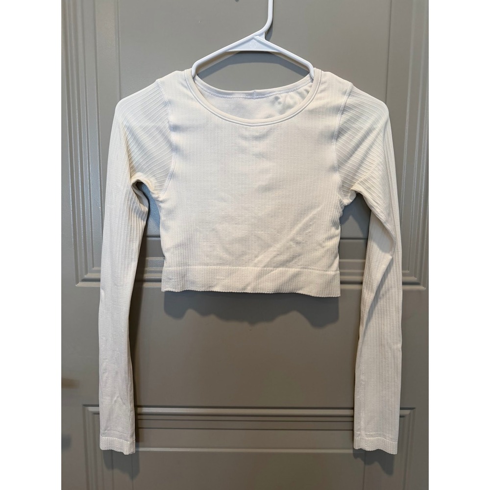 Lululemon Ebb To Street Long Sleeve Ribbed Shirt White Size 2‎